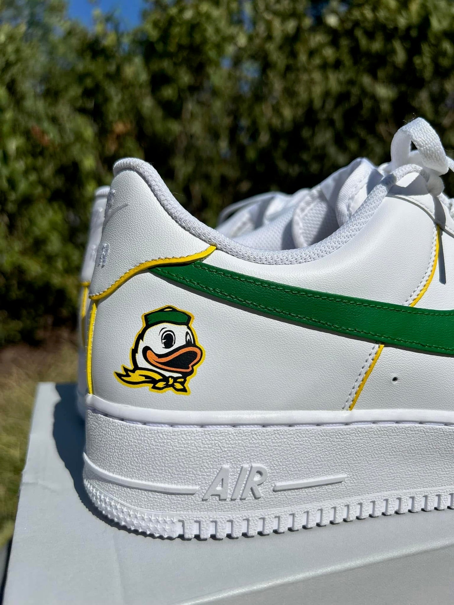 Custom Oregon Ducks AF1s