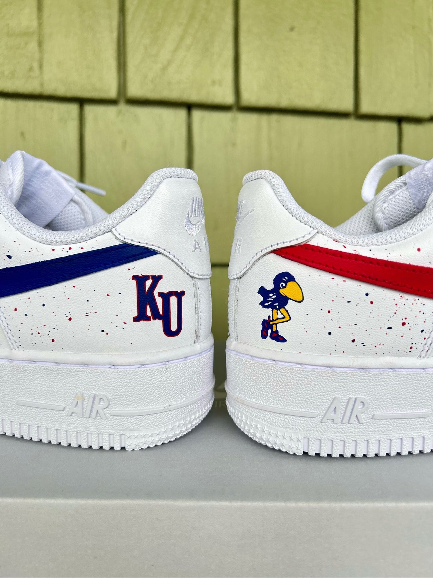 Custom KU Jayhawks AF1s