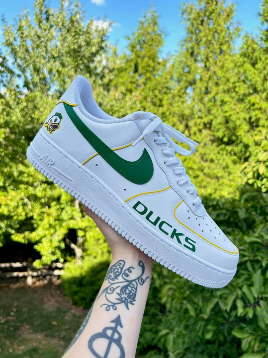 Custom Oregon Ducks AF1s
