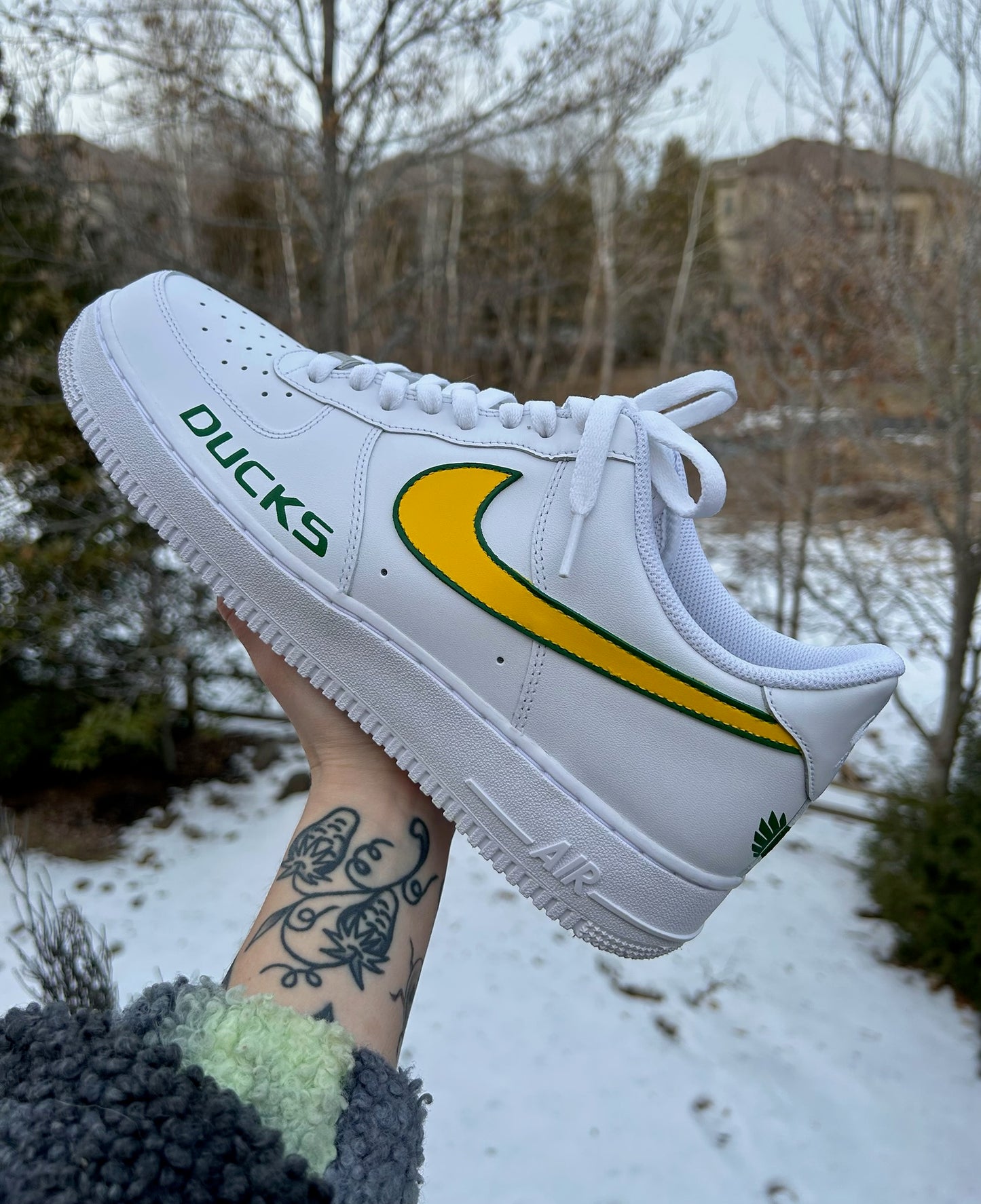 Custom Oregon Ducks AF1s