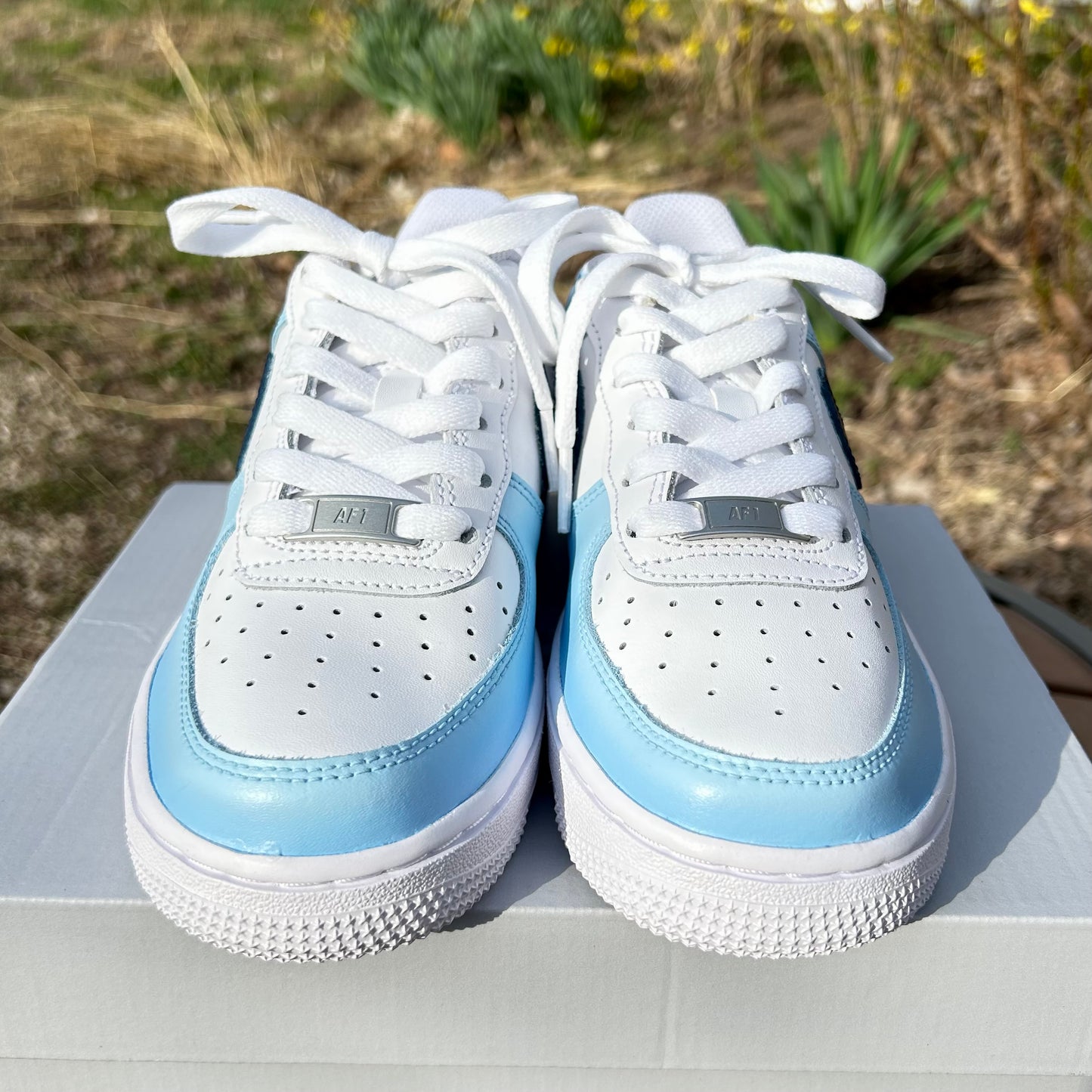 Custom Icy Blue AF1s