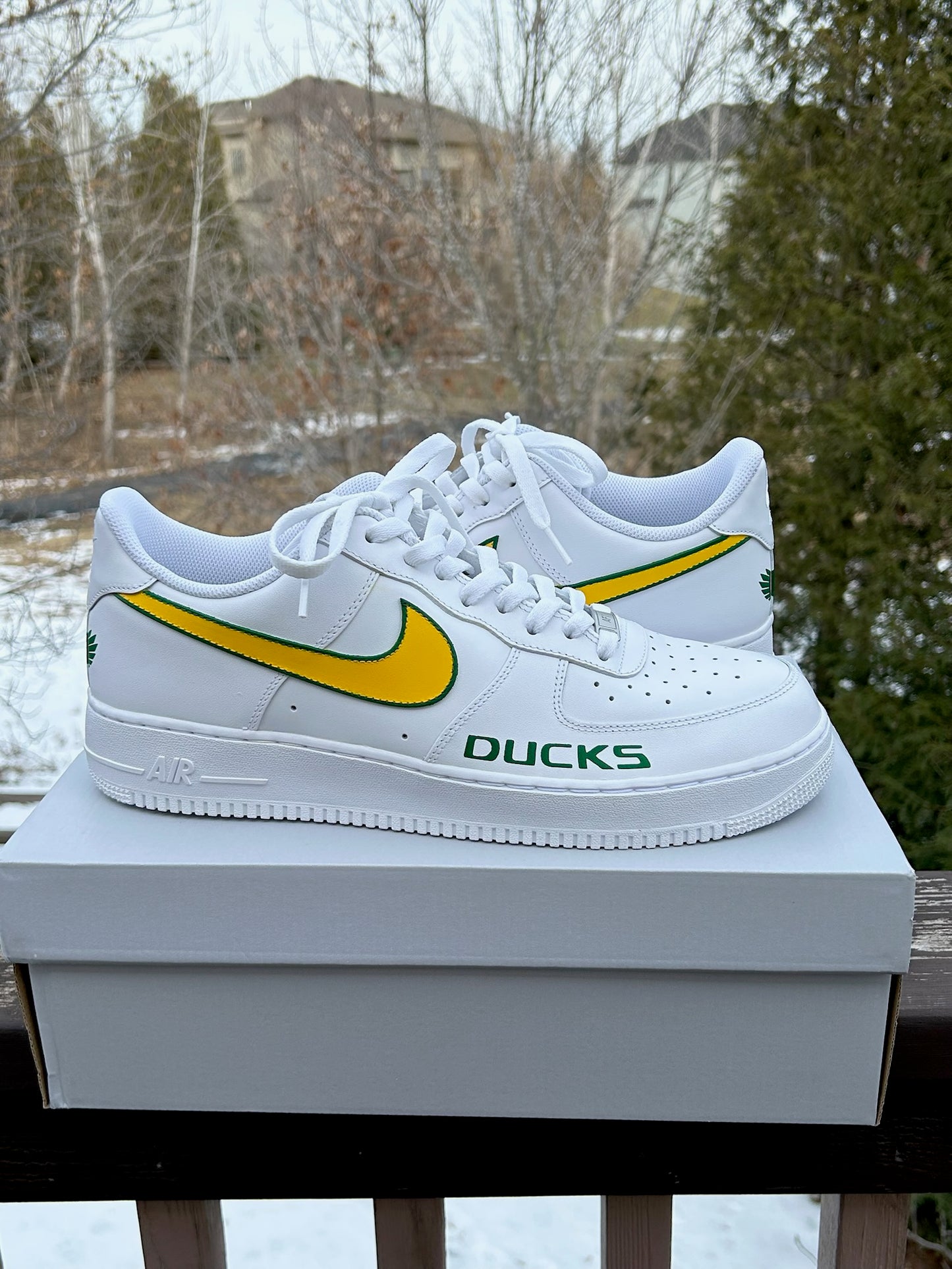 Custom Oregon Ducks AF1s