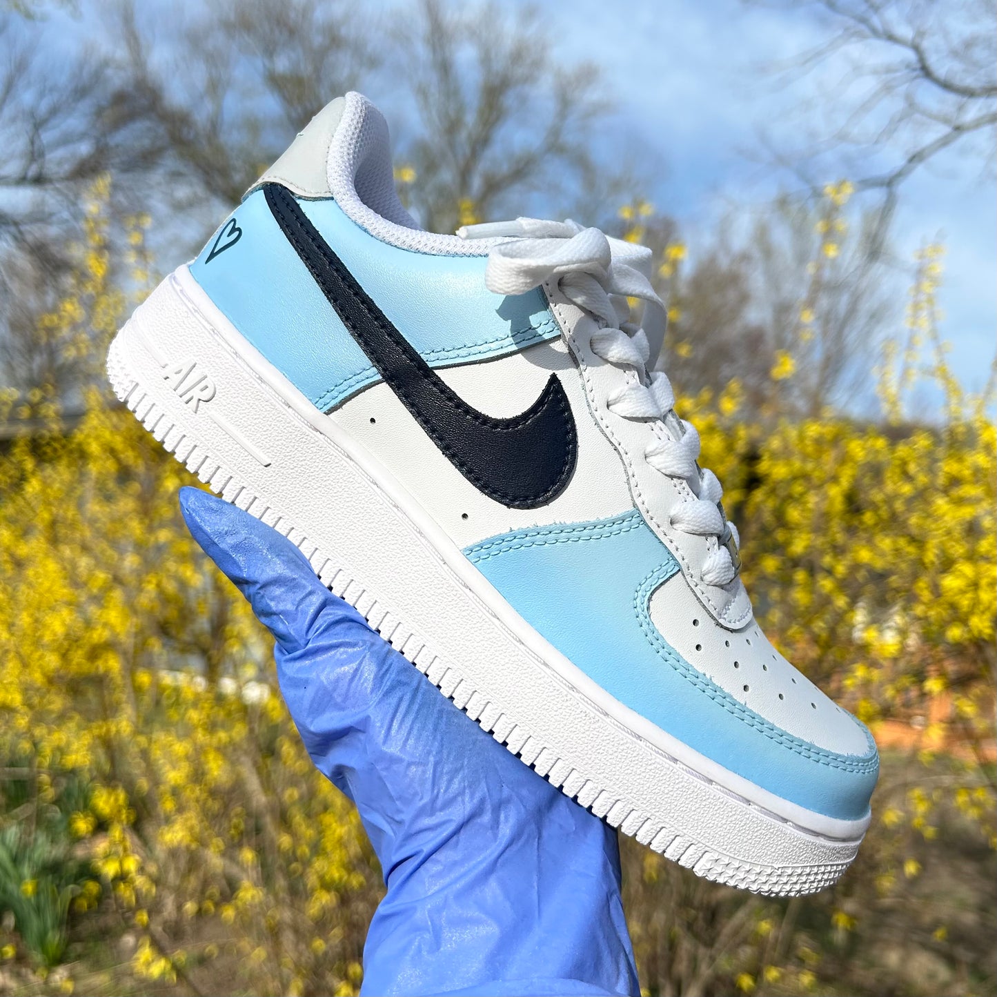 Custom Icy Blue AF1s