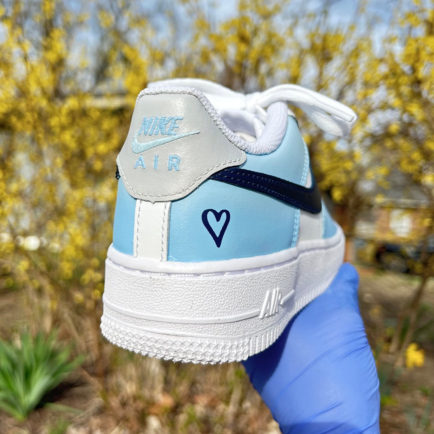 Custom Icy Blue AF1s