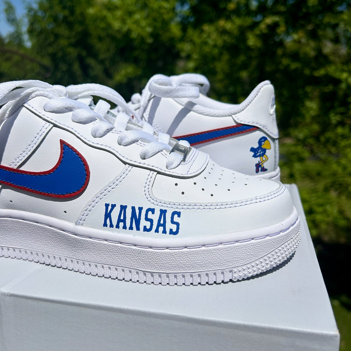 Custom KU Jayhawks AF1s