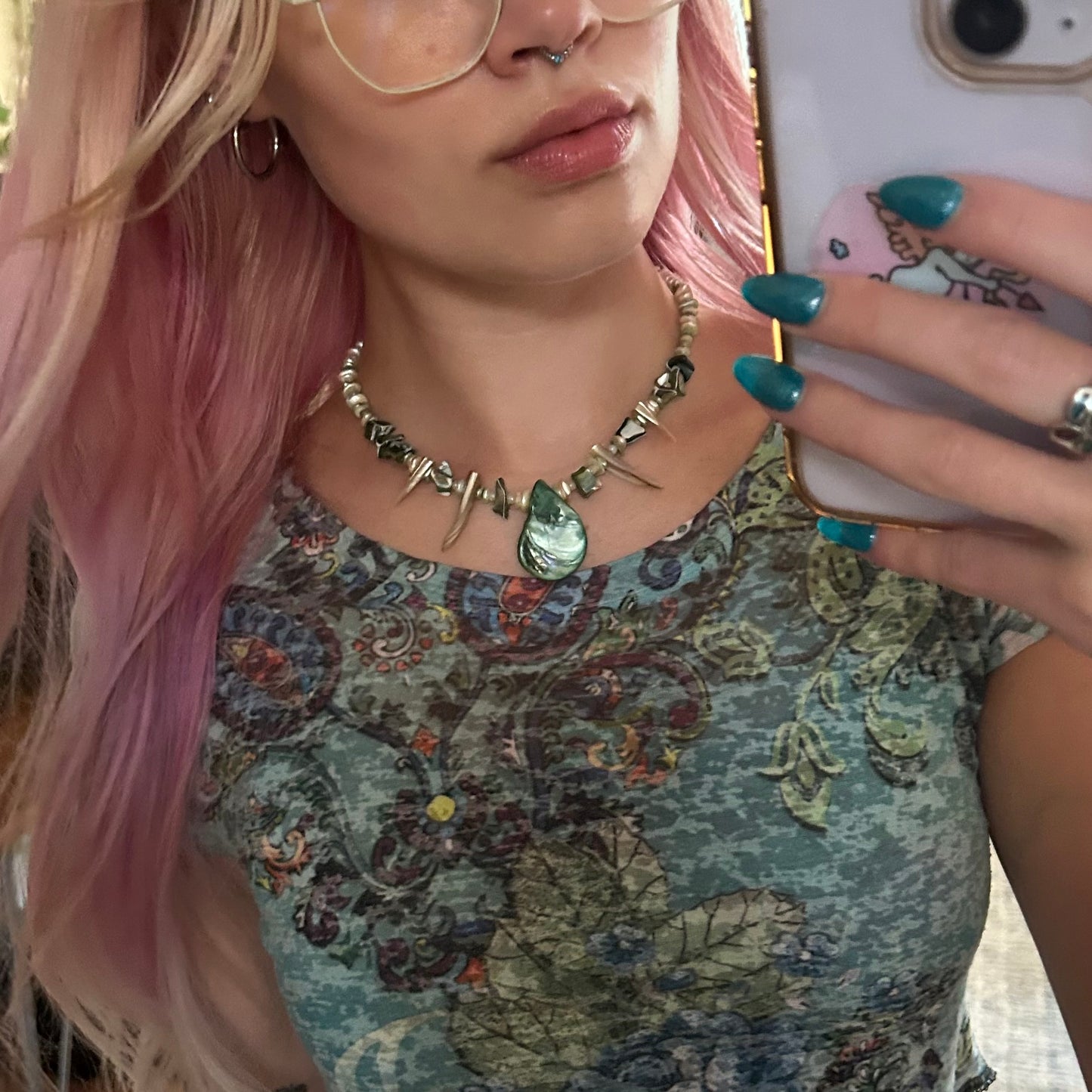 Spike Stone Beaded Necklace