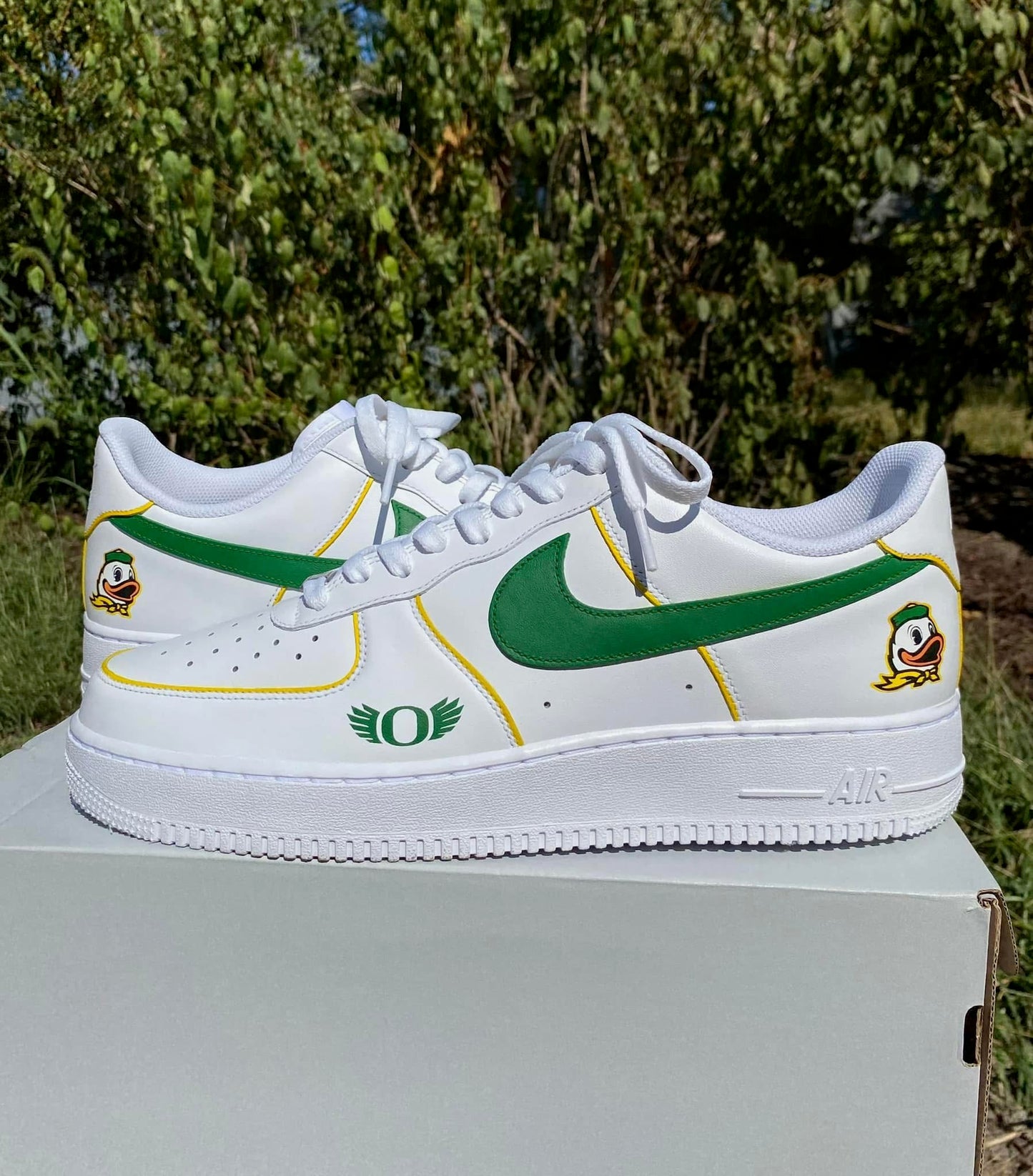 Custom Oregon Ducks AF1s