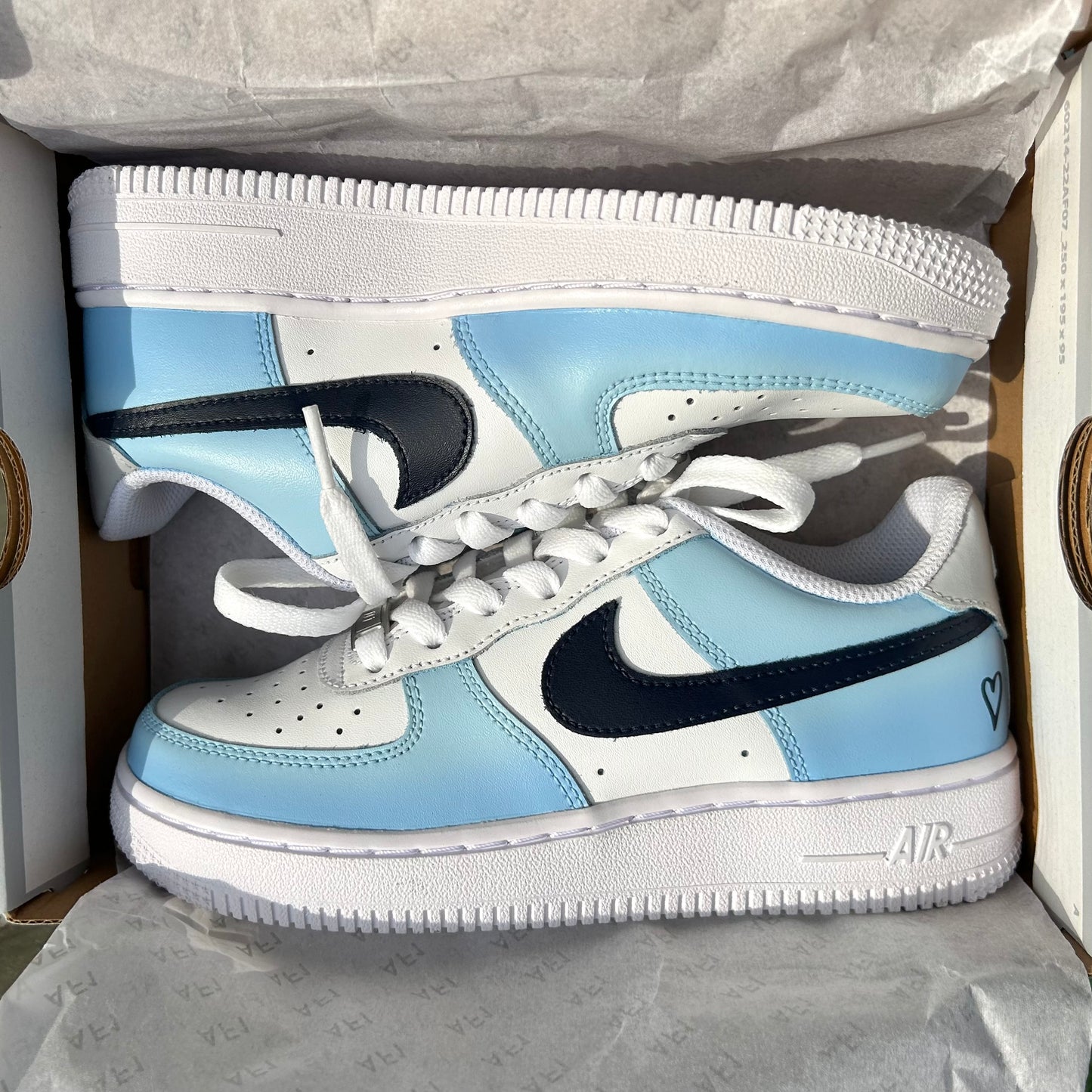 Custom Icy Blue AF1s