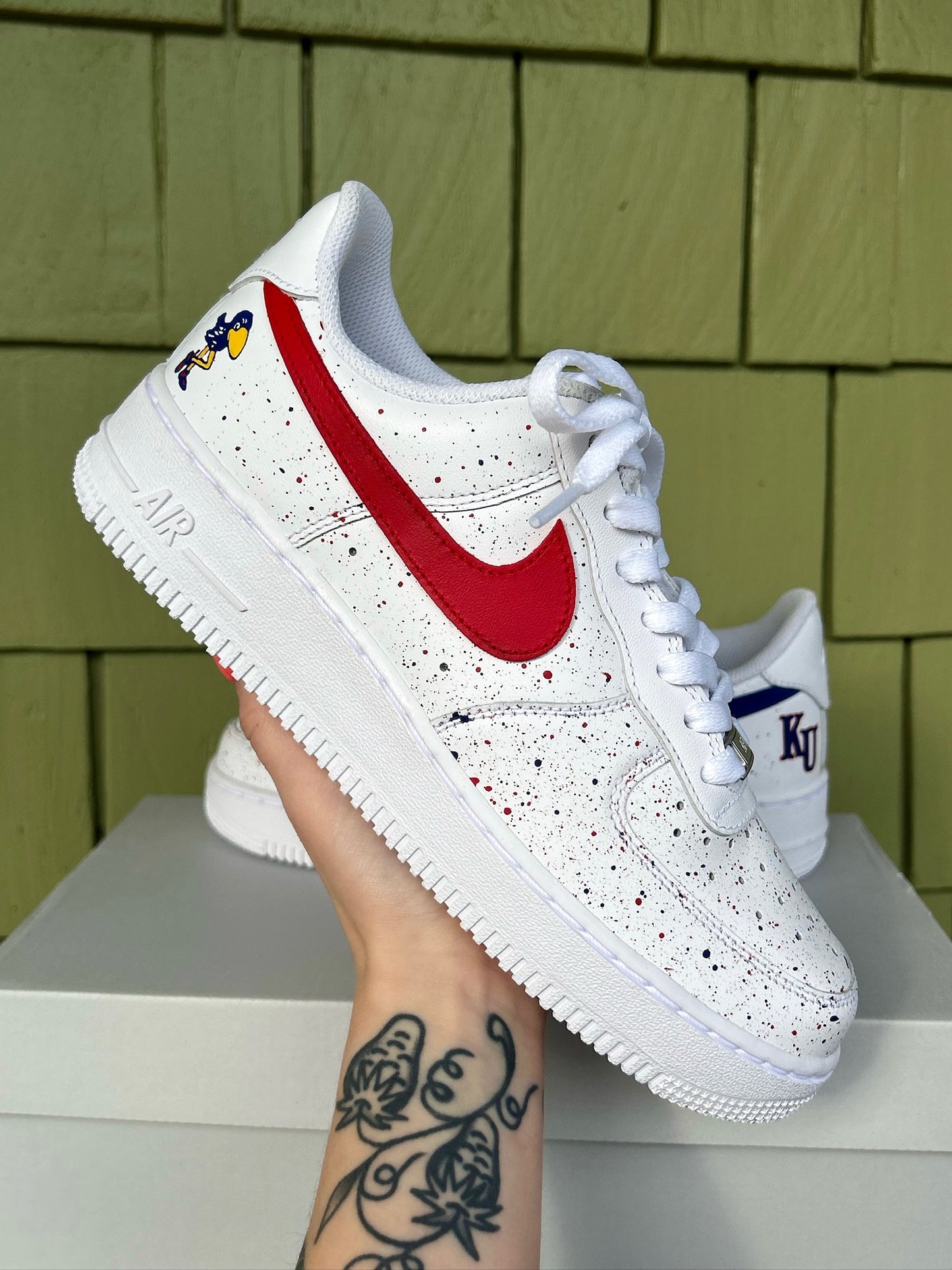 Custom KU Jayhawks AF1s