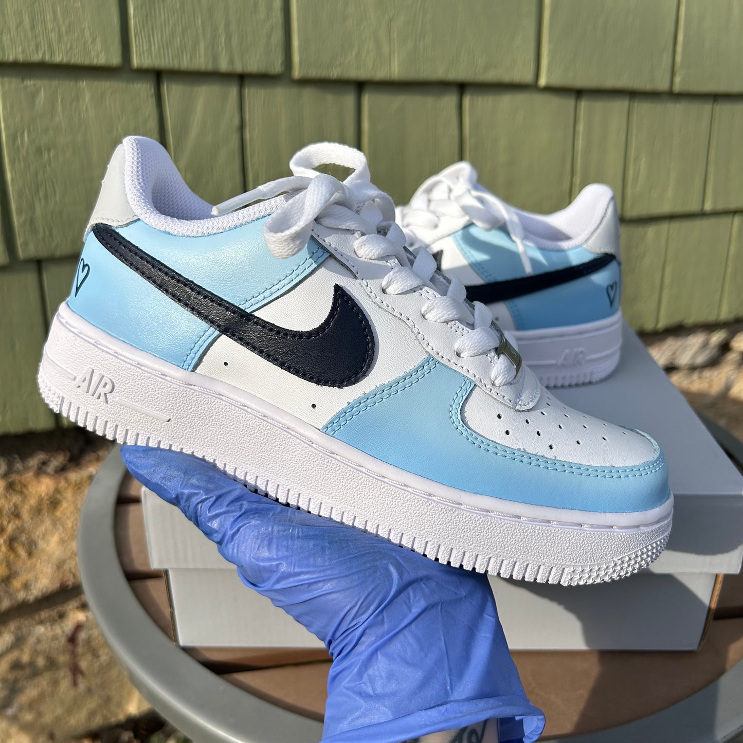 Custom Icy Blue AF1s