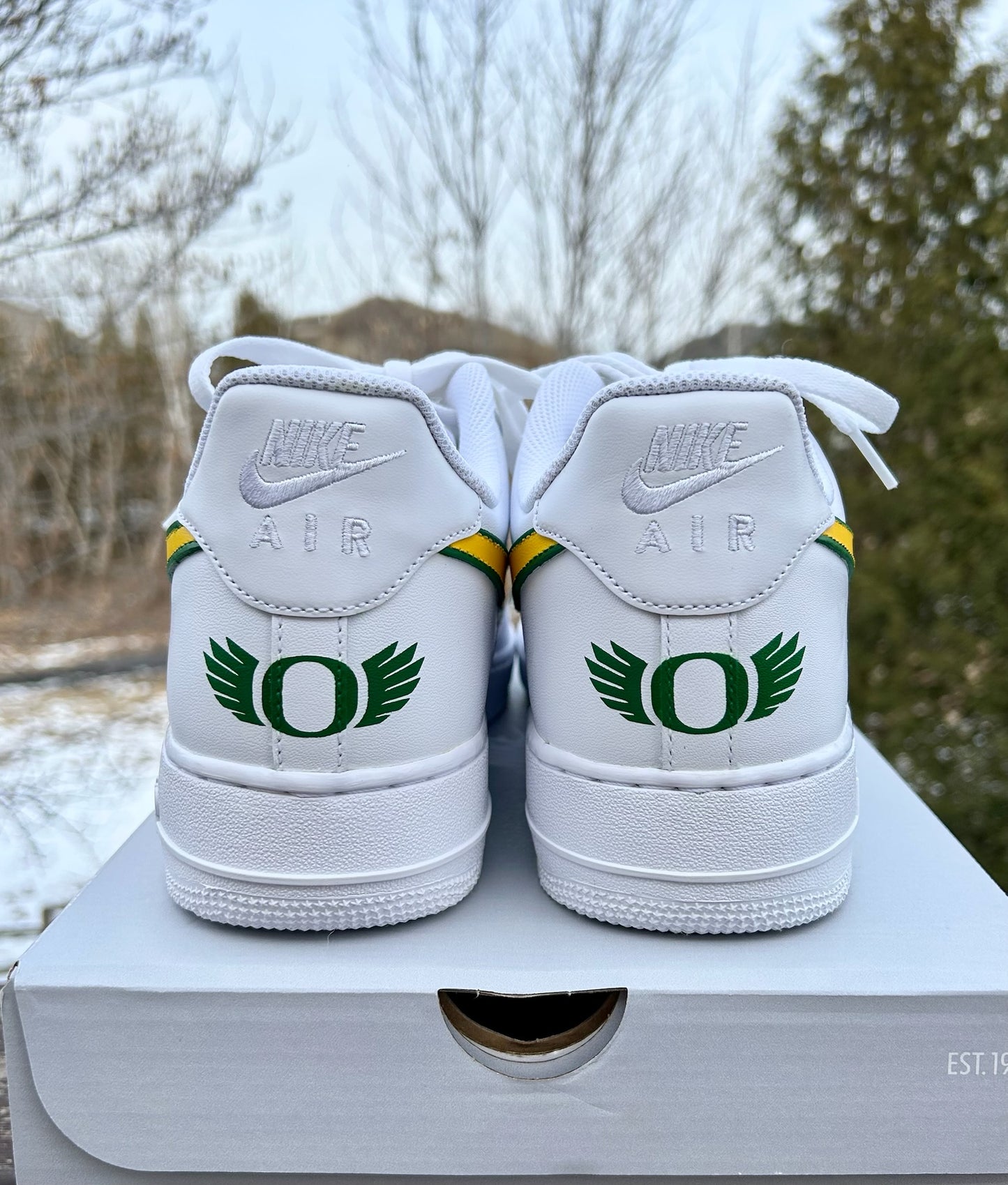 Custom Oregon Ducks AF1s