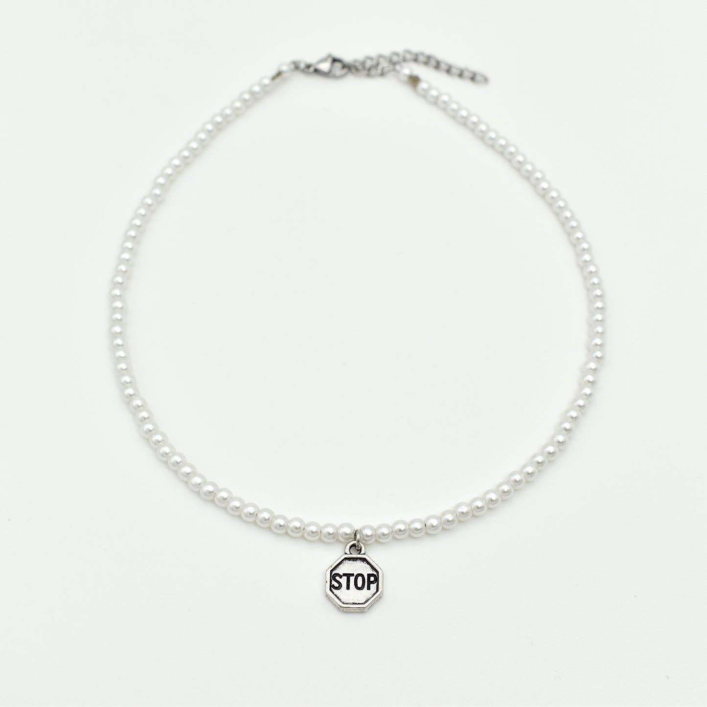 Stop Sign Pearl Necklace