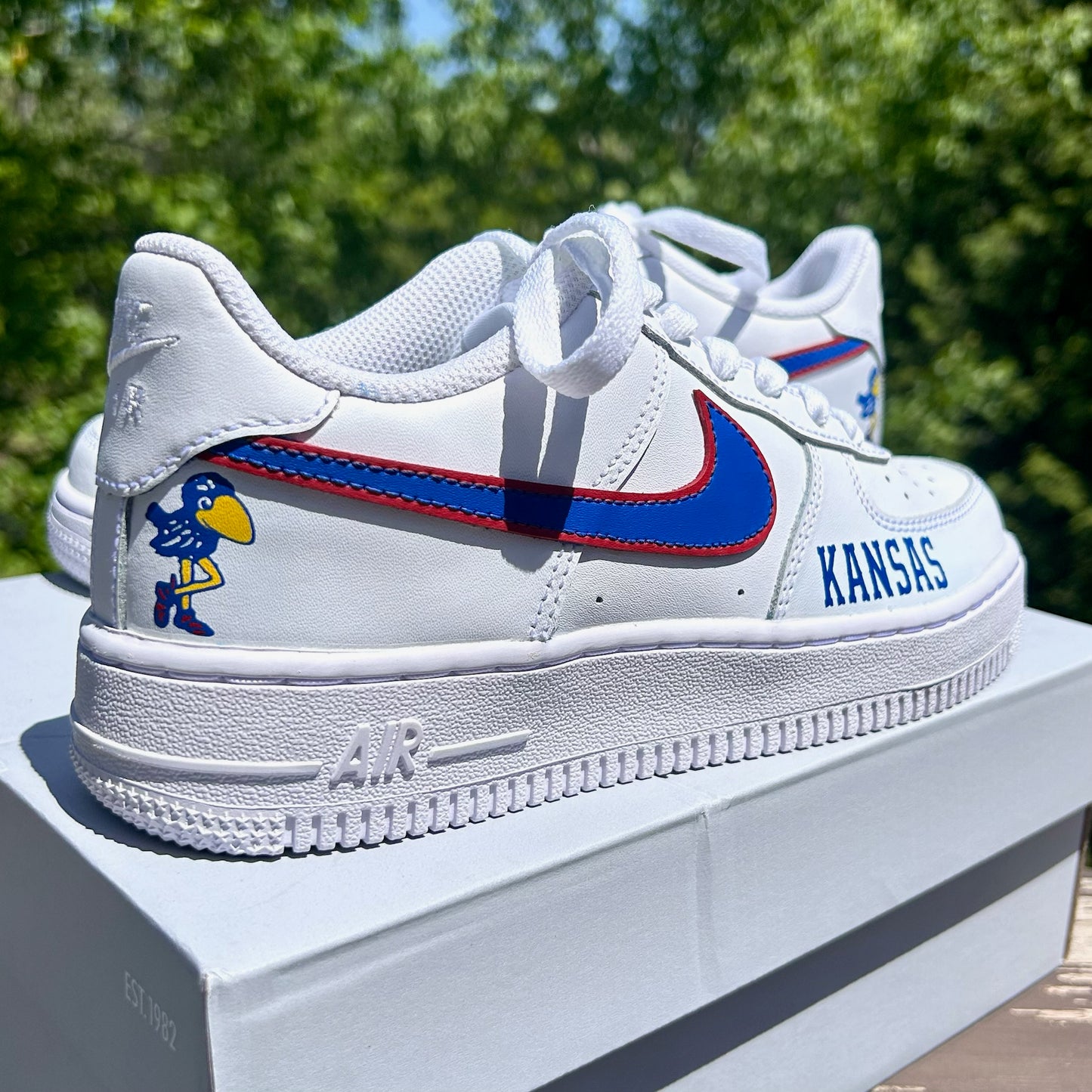 Custom KU Jayhawks AF1s