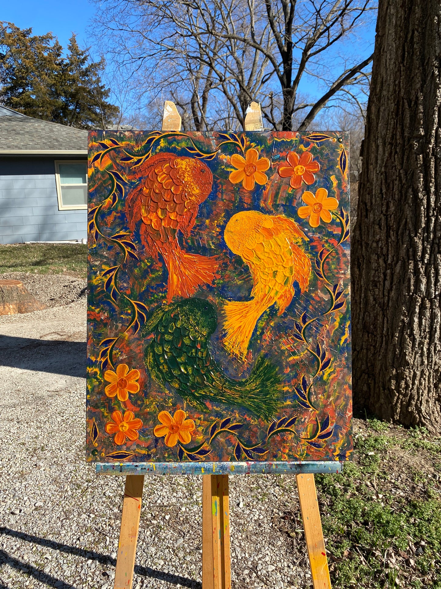 Textured Fish Painting