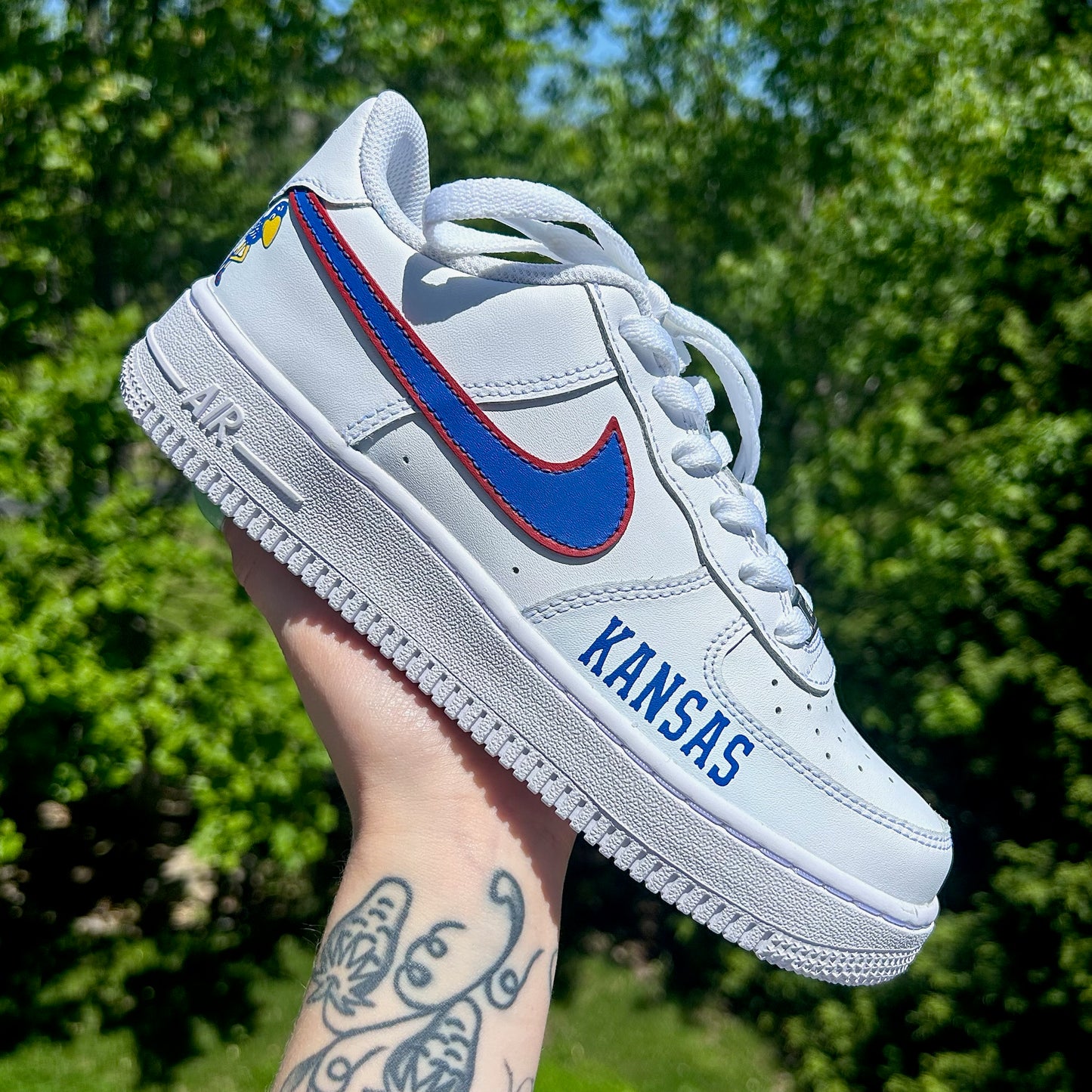 Custom KU Jayhawks AF1s