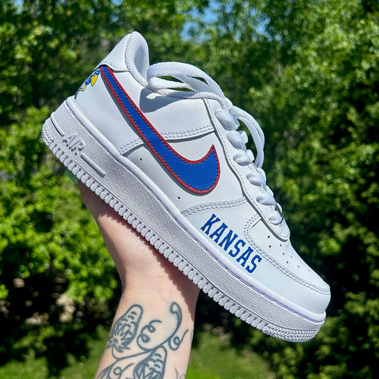 Custom KU Jayhawks AF1s