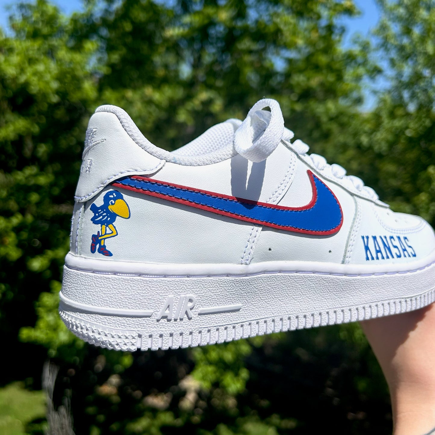 Custom KU Jayhawks AF1s