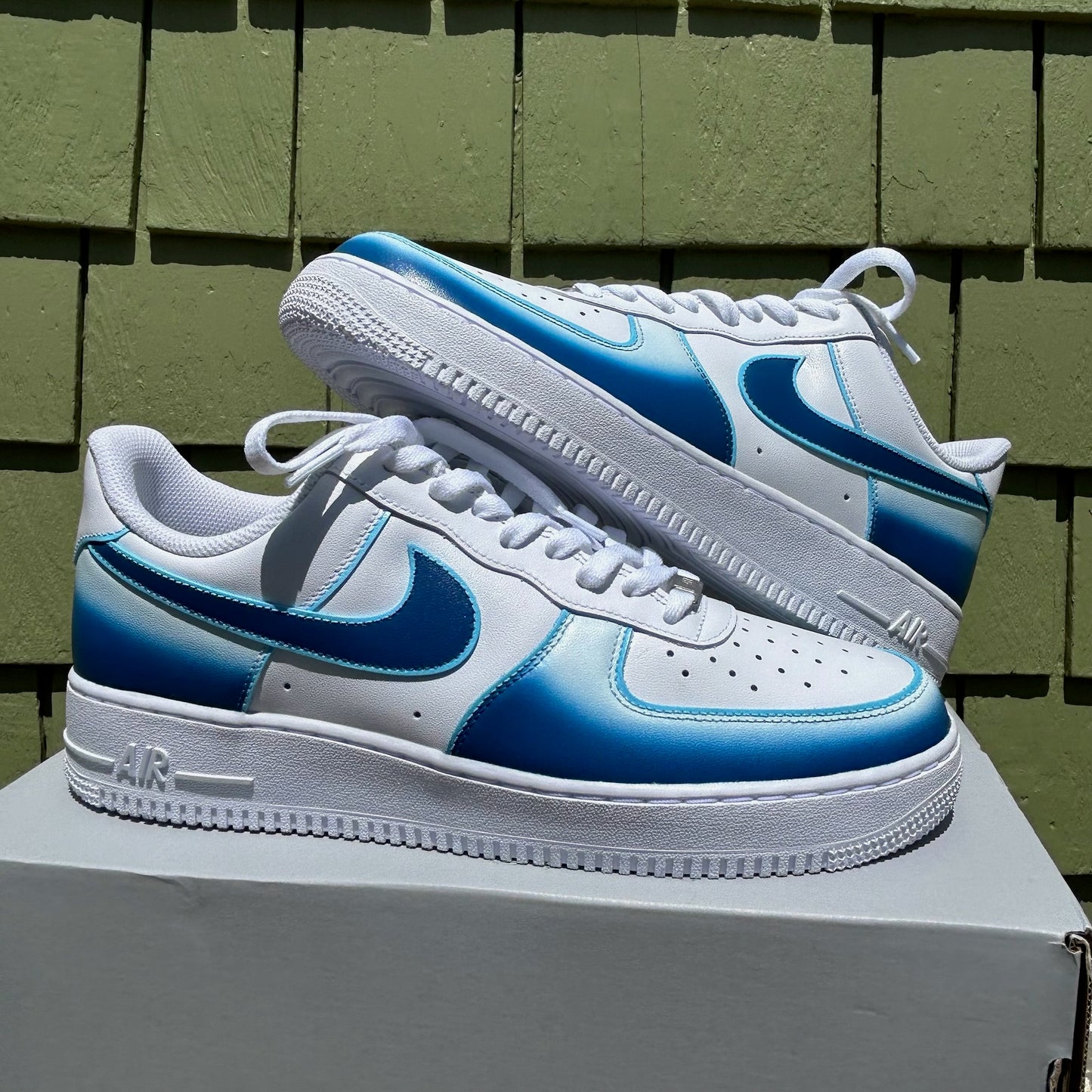 Custom Blue Fade AF1s