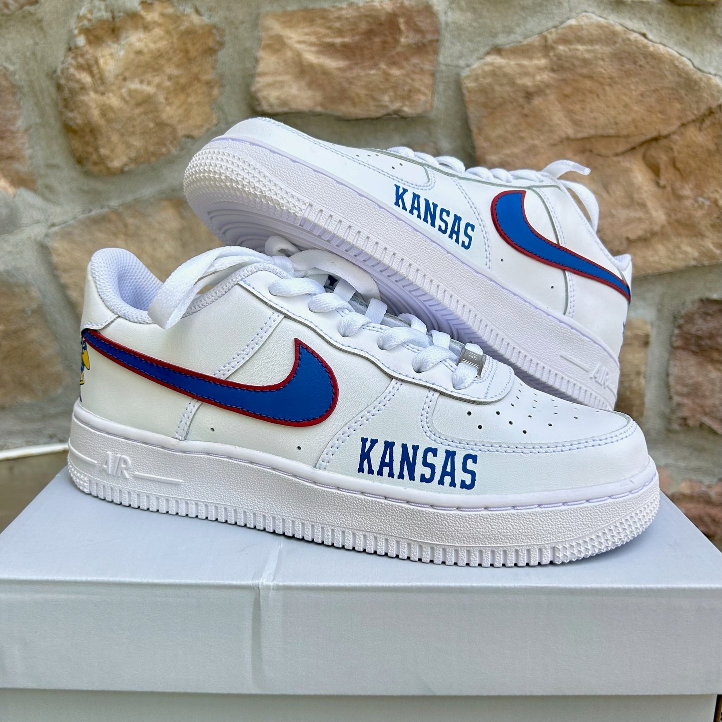 Custom KU Jayhawks AF1s