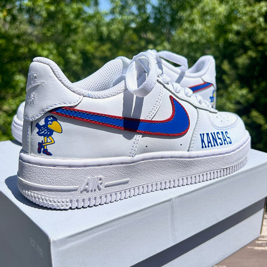 Custom KU Jayhawks AF1s