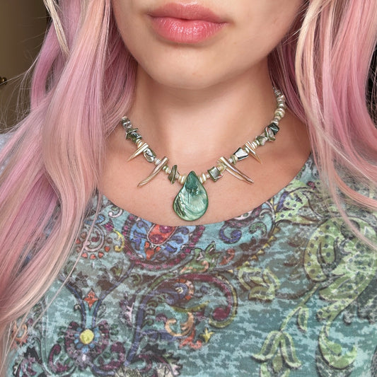 Spike Stone Beaded Necklace