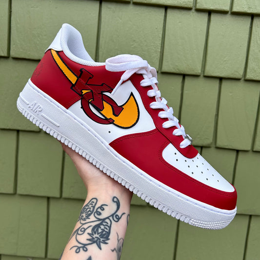 Andy Reid's Custom KC Chiefs AF1s