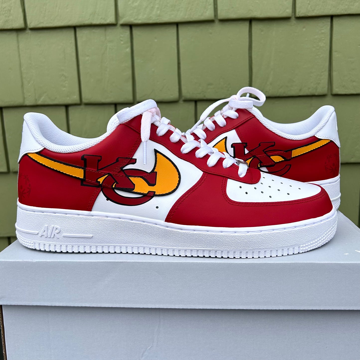 Andy Reid's Custom KC Chiefs AF1s