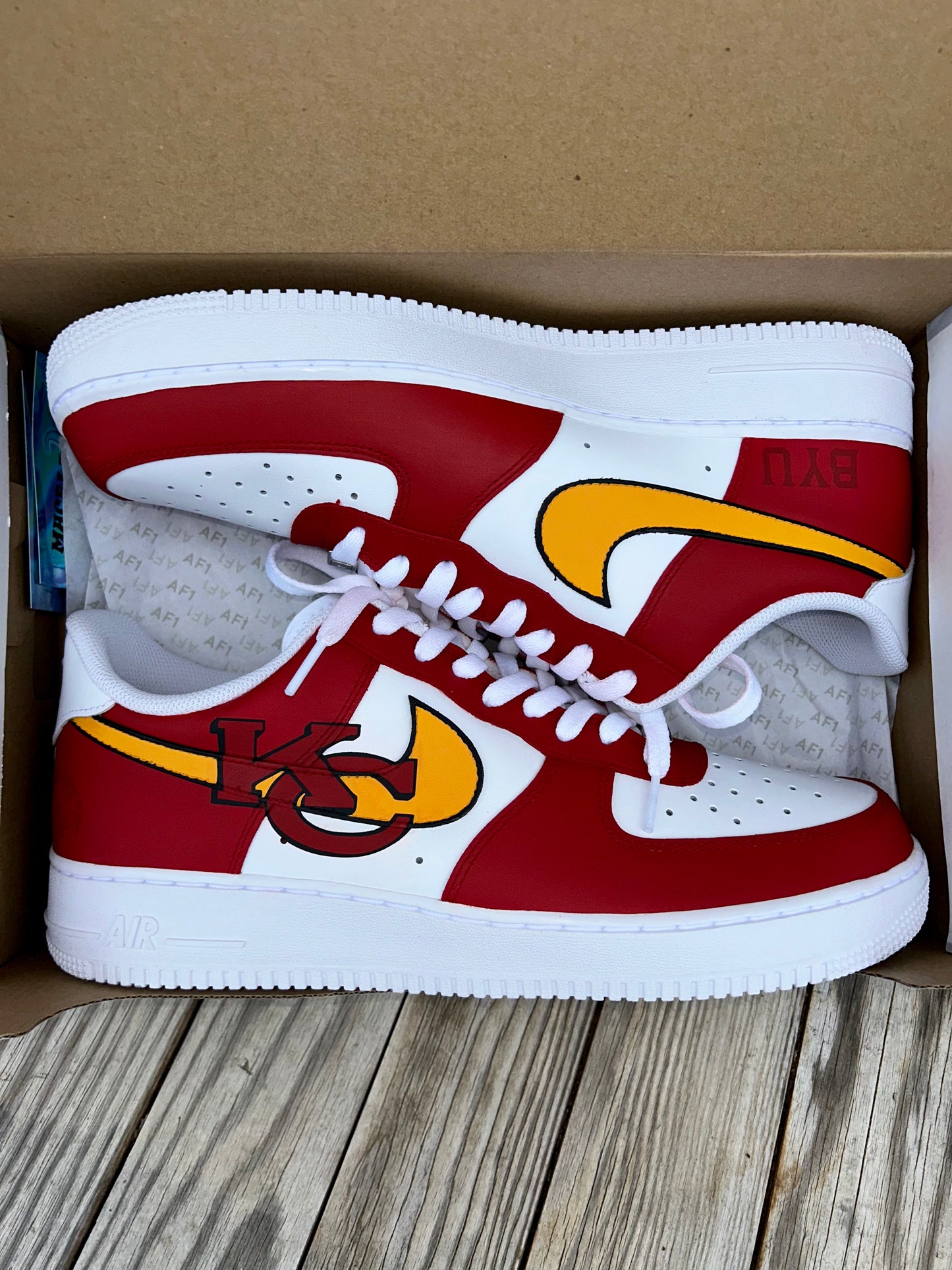 Andy Reid's Custom KC Chiefs AF1s