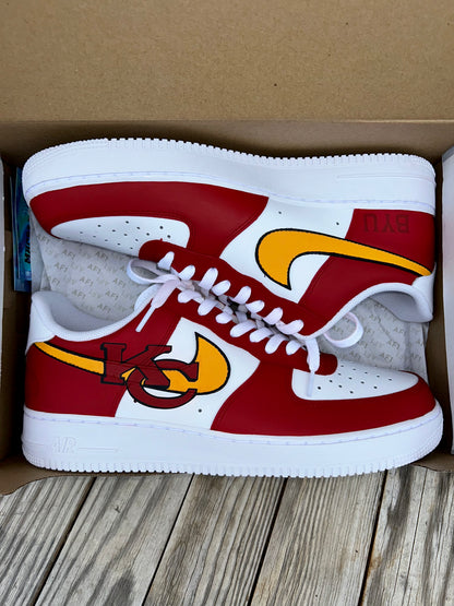 Andy Reid's Custom KC Chiefs AF1s