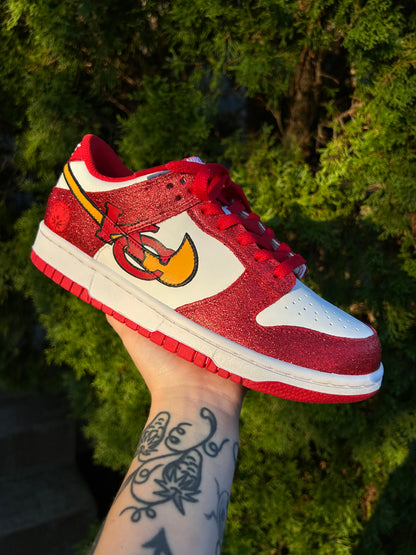 Tammy Reid's Custom Glitter Chiefs Dunks